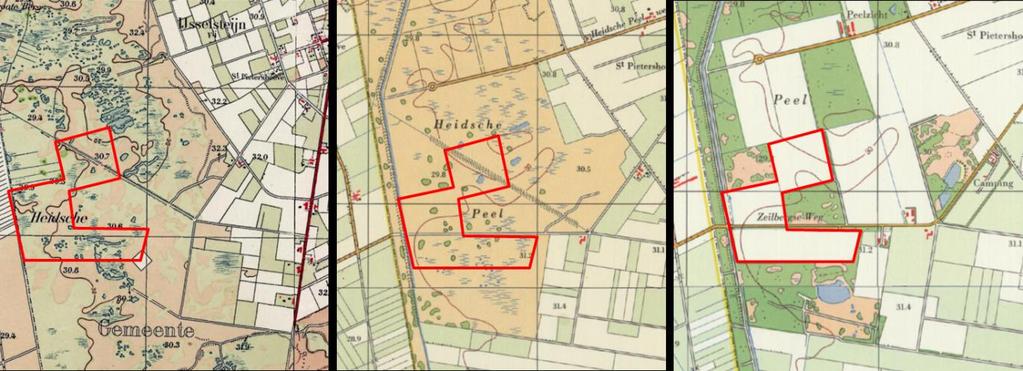 4 Historische ontwikkelingen De Heidsche Peel was tot in de jaren zestig van de vorige eeuw nog een aaneengesloten peelgebied.