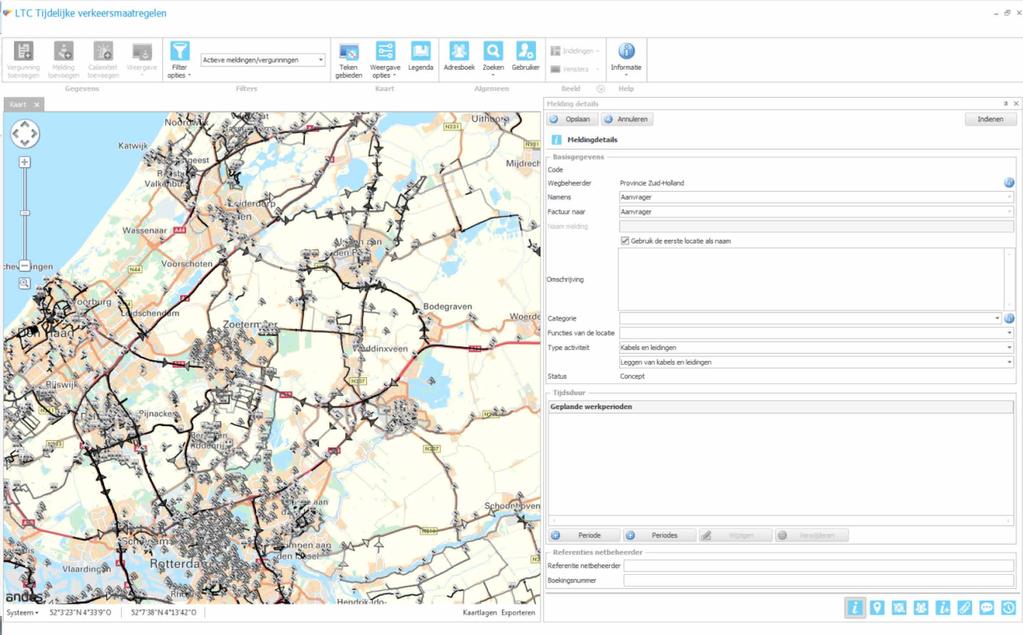 Iconen meldingdetails Meldingdetails Na het selecteren van de wegbeheerder verschijnt rechts in beeld het scherm meldingdetails.