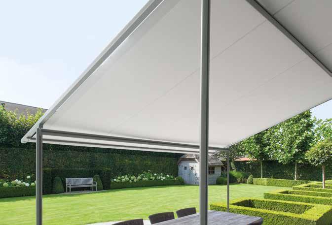 PATIOLINA TERRASOVERKAPPING - PERGOLA ELEGANTE EN BUDGETVRIENDELIJKE ZONWERING De Patiolina is een elegante aanbouw-zonwering met