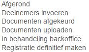 U heeft allerlei zoek- en filtermogelijkheden Activeer het filter Kies bv de fase Deelnemers invoeren Hier kunt u de declaraties