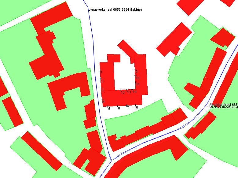 SAB, Arnhem project opdrachtgever Stadhues Huissen gemeente Lingewaard objecten bodemabsorptie bebouwing rijlijn + waarneempunt gevel