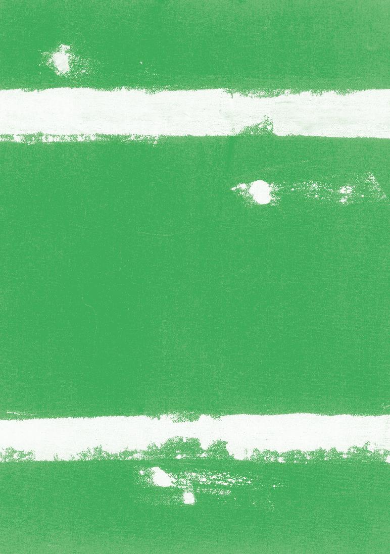 Een groot groen vlak en twee witte lijnen, meer lijkt er niet te zien. Toch zag Raoul De Keyser dit als hij uit het raam keek. Kan jij er iets in herkennen? Zie je het nog steeds niet?