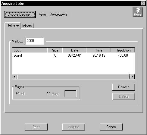 6-9 Fiery Remote Scan Scanbestanden ophalen Als u een document hebt gescand naar het Fiery-postvak, kunt u de documenten ophalen met Fiery Remote Scan of met WebScan WebTool.