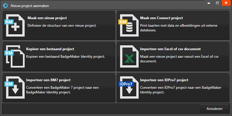 Converteer uw oude IDPro7 project naar een BadgeMaker (New) project. G.