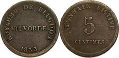 Variant: alle waarden bestaan met een contramerk L 1832 Periode 1833-1848: Nieuwe koperen penningen (geslagen in het munthuis van Brussel, MB 22 december 1832). Jaar 1833: 25c. (Ø28mm,10gr.) ; 5c.
