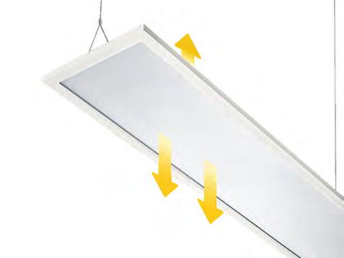 Direct / indirect panel LED LPS-P D/I Uiterst comfortabele en egale verlichting 70.000 uur L80/B10 1374 Extra specificaties Omgevingstemp. +10 C tot +40 C Power factor 0,98 CRI >80 L80/B10 70.