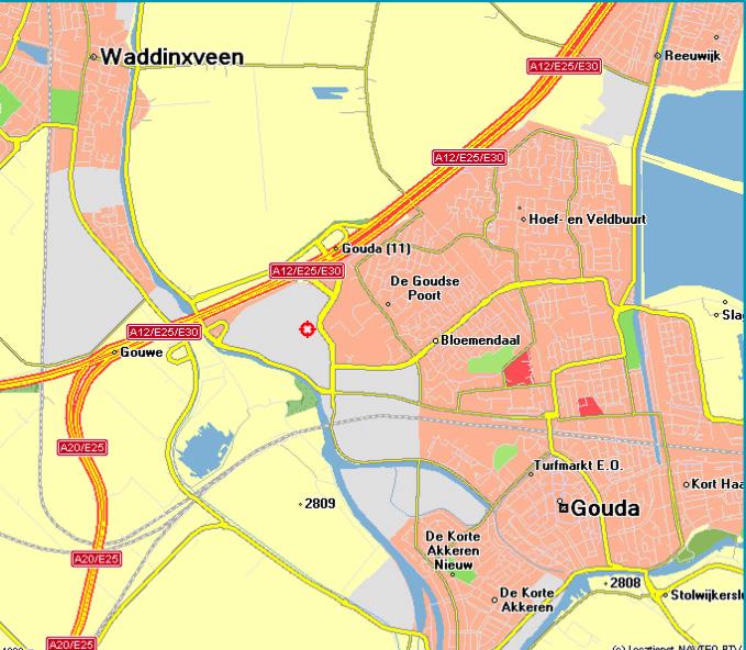 3. LOCATIE LOCATIE Het object is gelegen op bedrijventerrein Goudse Poort. Dit bedrijventerrein heeft een centrale ligging in de Randstad, ten noordwesten van Gouda aan de A12 en A20.
