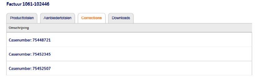 Correcties bekijken Klik op het tabblad Corrections.