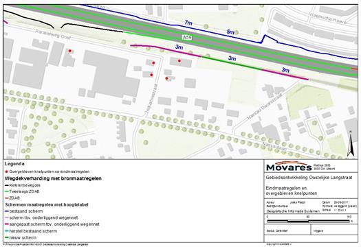 Cluster Parallelweg Oost Van de 7 knelpunten liggen er 5 aan de Industriestraat en 2 aan de Nassau Dwarsstraat. De geluidschermen zijn doelmatig met een hoogte van 2 meter en 1,5 meter hoog.