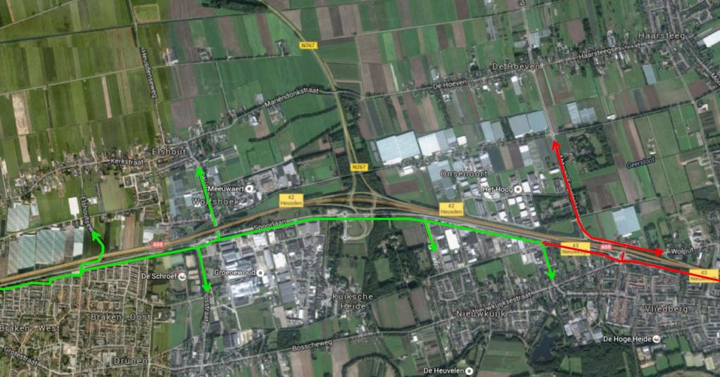 Fietsverkeerroutes Nieuwkuijk (Bron: MER,