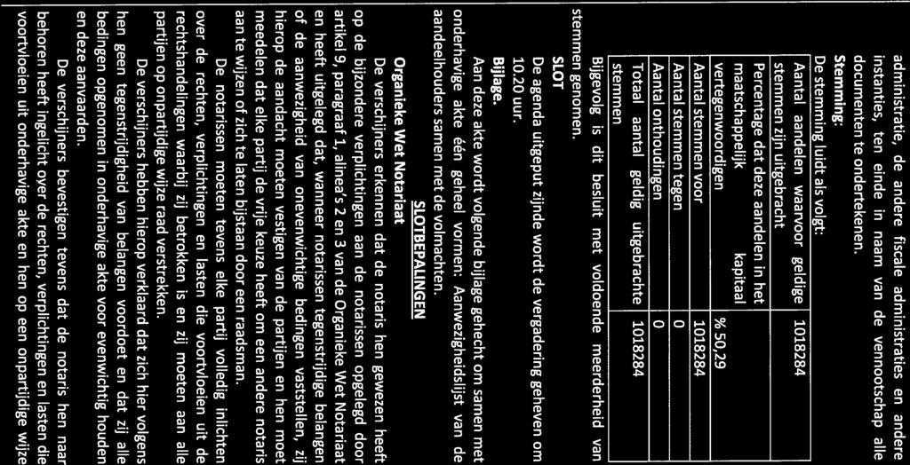 ZESDE BLAD administratie, de andere fiscale administraties en andere instanties, ten einde in naam van de vennootschap alle documenten te ondertekenen.