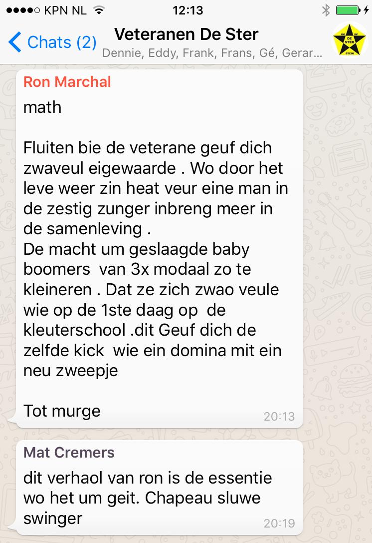 Wie Math aangoof dat hae toch ech neit koom fluite, booj