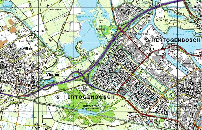 De openheid van de landschapsecologische zone tussen Waalwijk en Drunen dient bij de herstructurering van de afslagen van de snelweg te worden gehandhaafd.