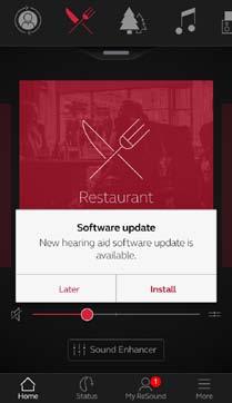 Nieuwe software-updates ontvangen ReSound e-assist biedt ook updates voor uw hoortoestelsoftware. Soms dient u de software te updaten om de prestaties van uw hoortoestellen te verbeteren.