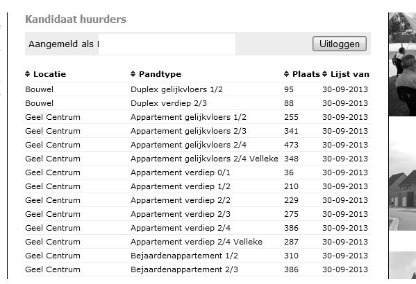 De wachtlijst raadplegen via internet Hoe werkt dit? Surf naar: 1. www.geelsehuisvesting.be Klik op: 2. kandidaat-huurders 3. ik ben reeds kandidaat 4.