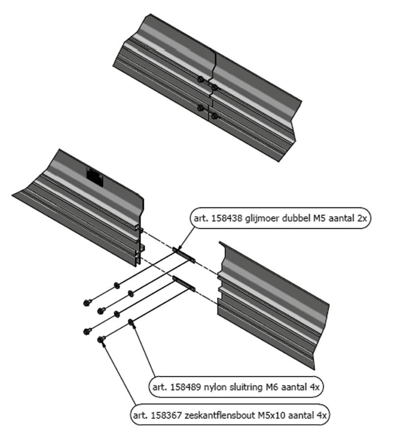 4. Artikelnummers (bestelnummers) en assemblage-instructies 4.15 Roval-RoofGuard Plintverbinding 150 (Roval-nummer 158364) art.