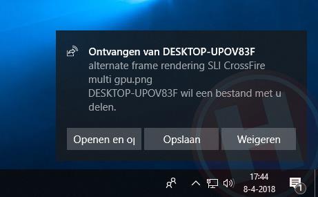 nieuwe functies 7: Nearby Share: Deze optie is in de Nederlandstalige Windows beschikbaar onder de naam 'Delen in de directe omgeving' en werkt via Bluetooth of WiFi.