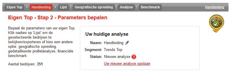 Stap III Selectie bekijken en analyseren Het aantal bedrijven in uw selectie neemt stelselmatig af, maar ze wordt ook steeds fijnmaziger.