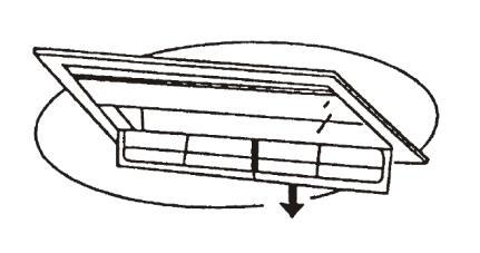 Reinig het luchtfilter met de stofzuiger (1). Ook kan men het filter reinigen met water (2), verzeker u wel dat bij terug plaatsen filter, deze ook goed droog is.