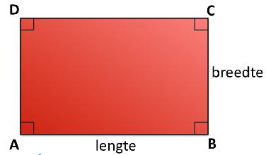 Rechthoek Een rechthoek is een vierhoek met vier rechte hoeken.