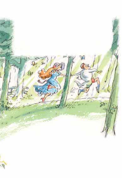 Een twee Bij drie sprintte hij weg op zijn tenen. Viola trok hij mee. Het behandelteam schoot de tuin uit en het aangrenzende bos in. Bert en Bart renden op hun tenen achter hen aan.