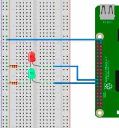 FLIPFLOP IN PYTHON 220 Ohm GND Met de GPIO, led s en Python kun je Led s laten knipperen. De programmeertaal Python wordt veel gebruikt op de RaspberryPi.