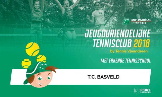 In het najaar kregen we de heuglijke boodschap van Tennis Vlaanderen dat T.C. Basveld het label Jeugdvriendelijke Tennisclub en het nieuwe label Erkende Tennisschool behaalde.