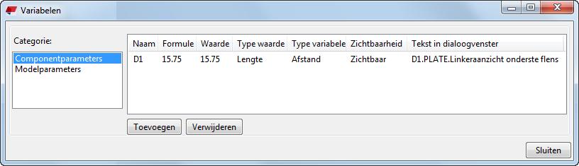 De corresponderende afstandsvariabele wordt in het dialoogvenster Variabelen weergegeven: Een koppeling testen Test alle koppelingen om te zien of ze correct werken. 1.