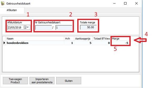 Daarna kan u via de knop knop Toevoegen product het gratis product uit uw lijst selecteren. U kan in dit venster snel bijkomende info terugvinden : 1 : datum waarop de kaart wordt afgesloten.