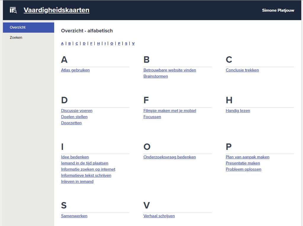 Hier zie je het overzicht met de vaardigheidskaarten die horen bij dit thema.