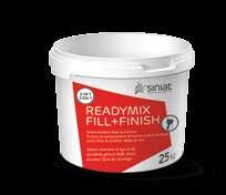 20 OVERZICHT VOEGPRODUCTEN READYMIX FINISHER PRO Gebruiksklare finisher in pastavorm voor de afwerking van naden van gipsplaten, voorafgaand gevuld met Siniat FILLER B of X60.