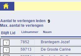 B. VERLENGEN van je club naar het volgende jaar één maal per jaar (zorg dat je de nieuwe ledenlijst bij de hand hebt) Als je de knop 'lidmaatschap verlengen (jaar )' aanklikt krijg je een overzicht