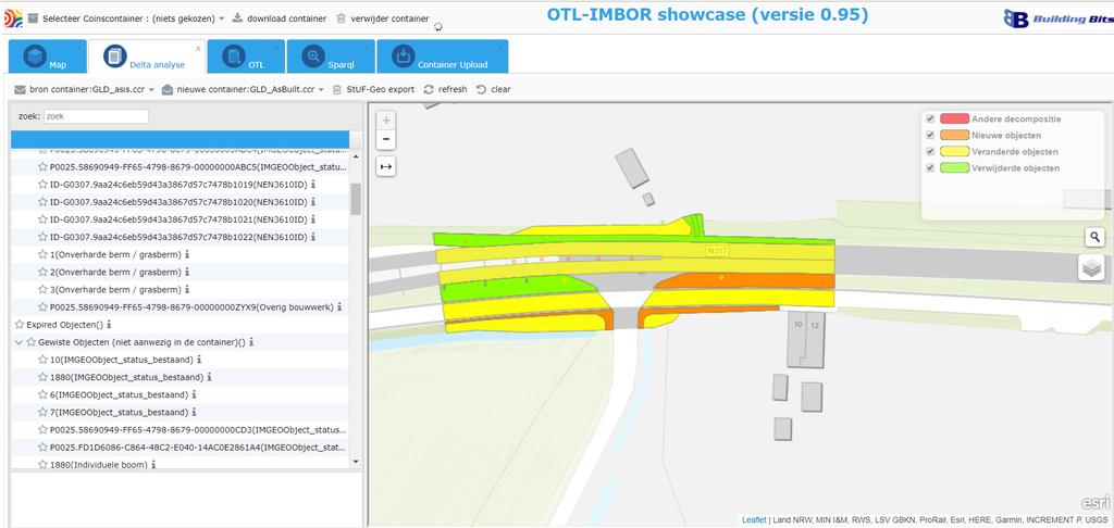 Informatiestroom: Delta analyse Delta analyse tussen as-built en as-is container Vinden