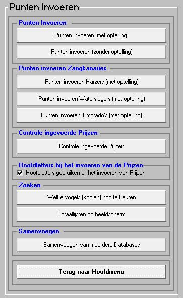 5.4 Punten invoeren 5.4A 5.4B 5.4C 5.4D 5.4E 5.4F 5.4G 5.4H 5.4I 5.4J 5.4K Hoofdletters bij het invoeren van de Prijzen (5.