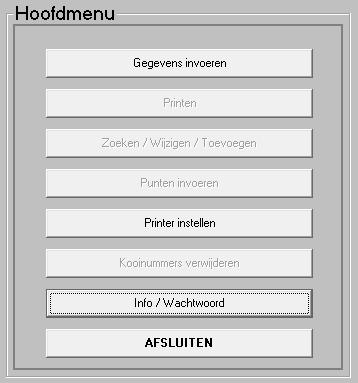 5 Hoofdmenu Voor Kooinummer toekennen 5.1* 5.2 5.3 5.4 5.5* 5.6 5.7* 5.