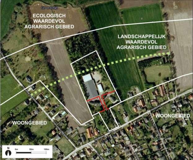 De omvorming van de KMO-zone naar groengebied zou beide knelpunten kunnen oplossen maar dit is niet haalbaar, omwille van de huidige bestemming op het gewestplan en gelet op het feit dat er zich een