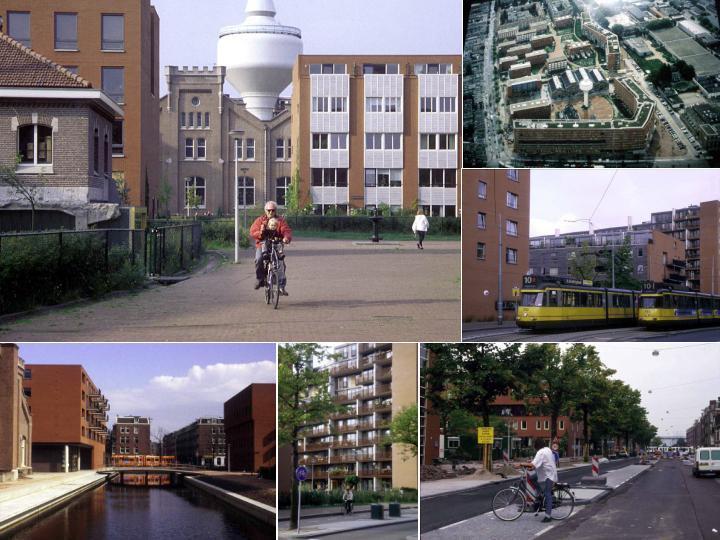 Voorbeeld GWL-terrein Amsterdam Autovrije straten Groene daken Behoud cultuurhistorie Goed OV Water