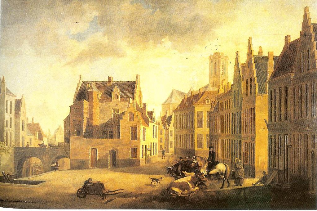 Niets meer te herkennen Den Ouden Beestenmarkt rond 1821 geschilderd