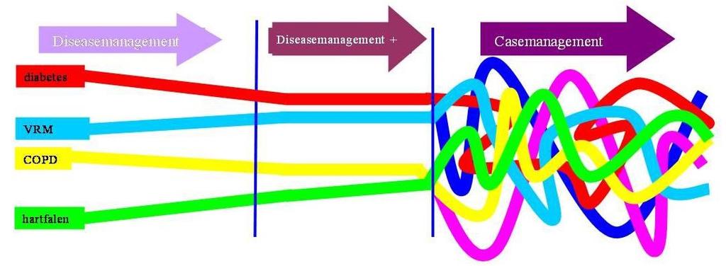 Complexe zorg Eén chronische ziekte Meerdere chronische