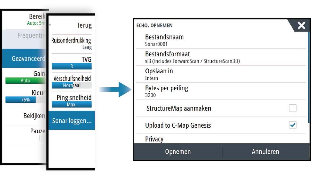 Verschuifsnelheid U kunt de scrolsnelheid van het beeld op het scherm selecteren.