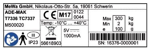 De producten met deze markering voldoen aan richtlijn 2014/31/EG betreffende het in de handel brengen van niet-automatische weeginstrumenten 1.