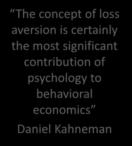 The concept of loss aversion is