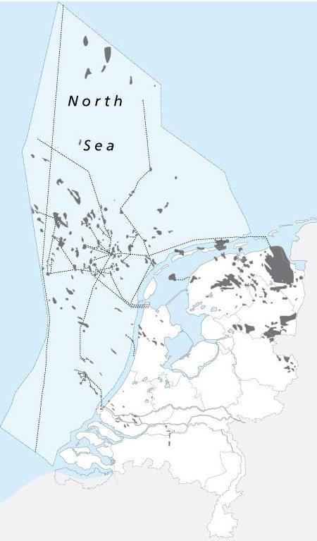 Nederland: Gas hub voor meer dan 50 jaar Slochterenveld (1959): Ca. 3000 miljard m 3 gas En ca.