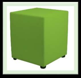BTW) Miami kubus poef groen L40 cm x B40