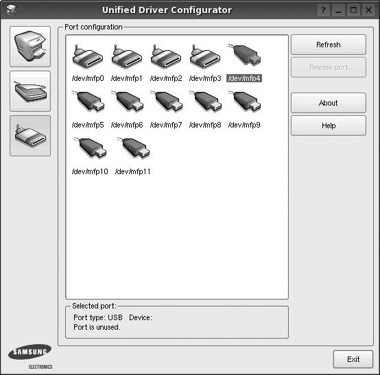 wijzigen. 1 Open Unified Driver Configurator. Ga eventueel naar het scherm Printers Configuration. 2 Selecteer uw apparaat in de lijst met beschikbare printers en klik op Properties (Eigenschappen).