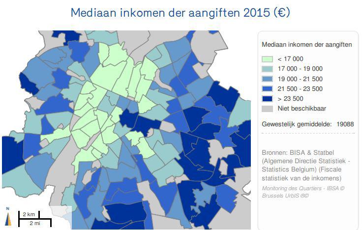 Het aandeel van de bevolking dat jonger is dan 18 jaar is hoger dan het gewestelijke gemiddelde in alle wijken rond het Weststation (de wijk van de Marie-Joséblokken bv.