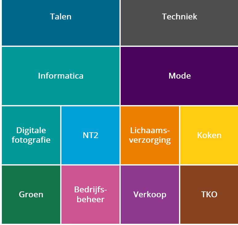 2 PROFESSIONELE OPLEIDINGEN Breed aanbod gericht op de regionale arbeidsmarkt In elk van de volgende domeinen of