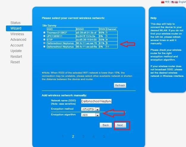 5. Vul het wachtwoord dat bij dit Wi-Fi netwerk hoort twee keer in en klik op Next (afbeelding 5).