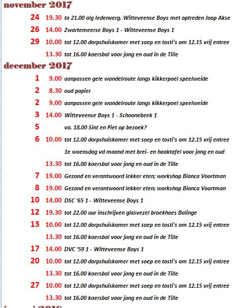 Verenigingen en particulieren van buiten Witteveen (incl btw) 1/1 pagina 20,- 1/2 pagina 10,-; 1/4 pagina 5,- Bank: NL58 ASNB 8800 3248 27 stg.