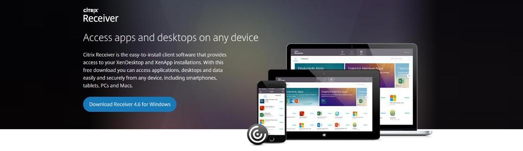 Installatie van Citrix Receiver Windows De Citrix receiver is nodig om